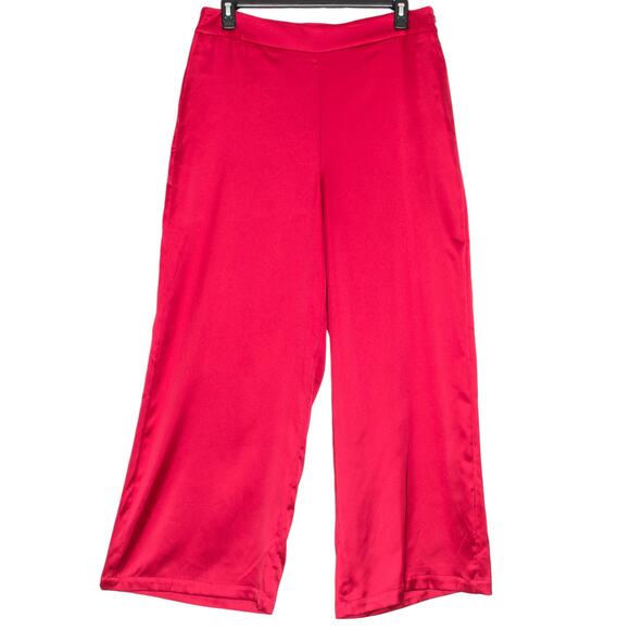 NEW INC Dress Pants Wide Leg High Rise Y2K Palazzo Retro Boho Dressy Bold Red XL - Picture 1 of 9